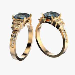 Engagement ring 16-20 sizes R28 3D print model