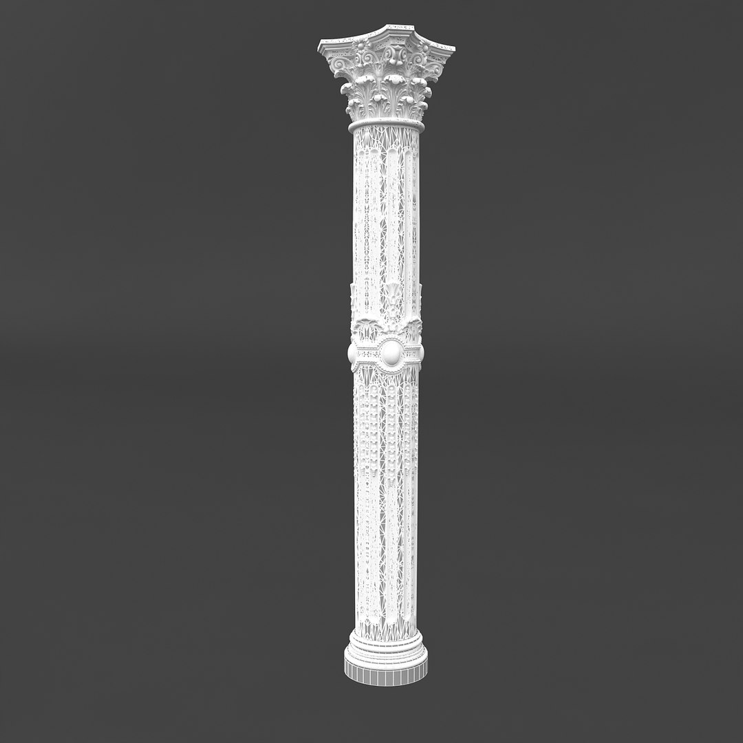 Classic Pattened Column 01 3D Model - TurboSquid 1517195
