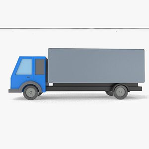 cartoon 3d LOW POLY lorry