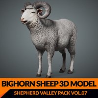 Bighorn Sheep Ram Low Poly Rigged Animated Male