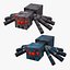Pack de modèles 3D Minecraft Araignée et Araignée des cavernes, prêts pour le jeu en 4K PBR.