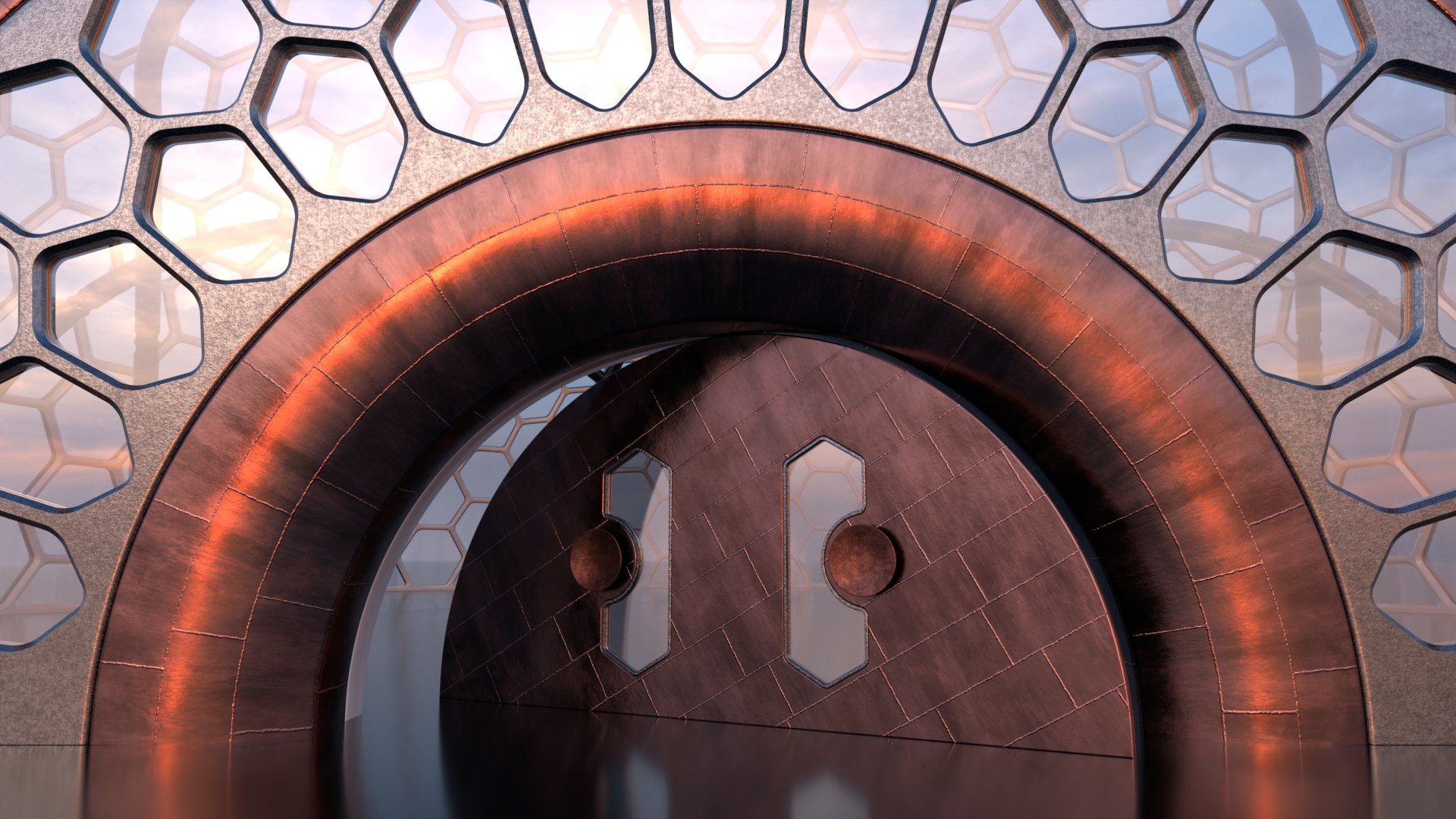 Sci-Fi Glass Dome With Hexagon Windows Model - TurboSquid 2272981