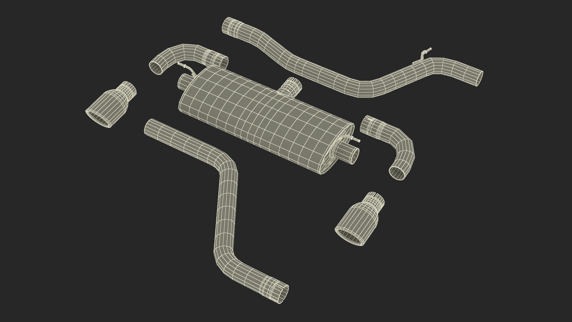 Car Exhaust System Parts 3D TurboSquid 2025445