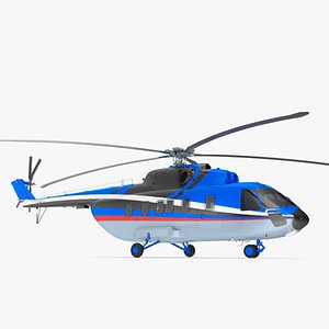3D model Interethnic Helicopter MI-171 A3 Blue