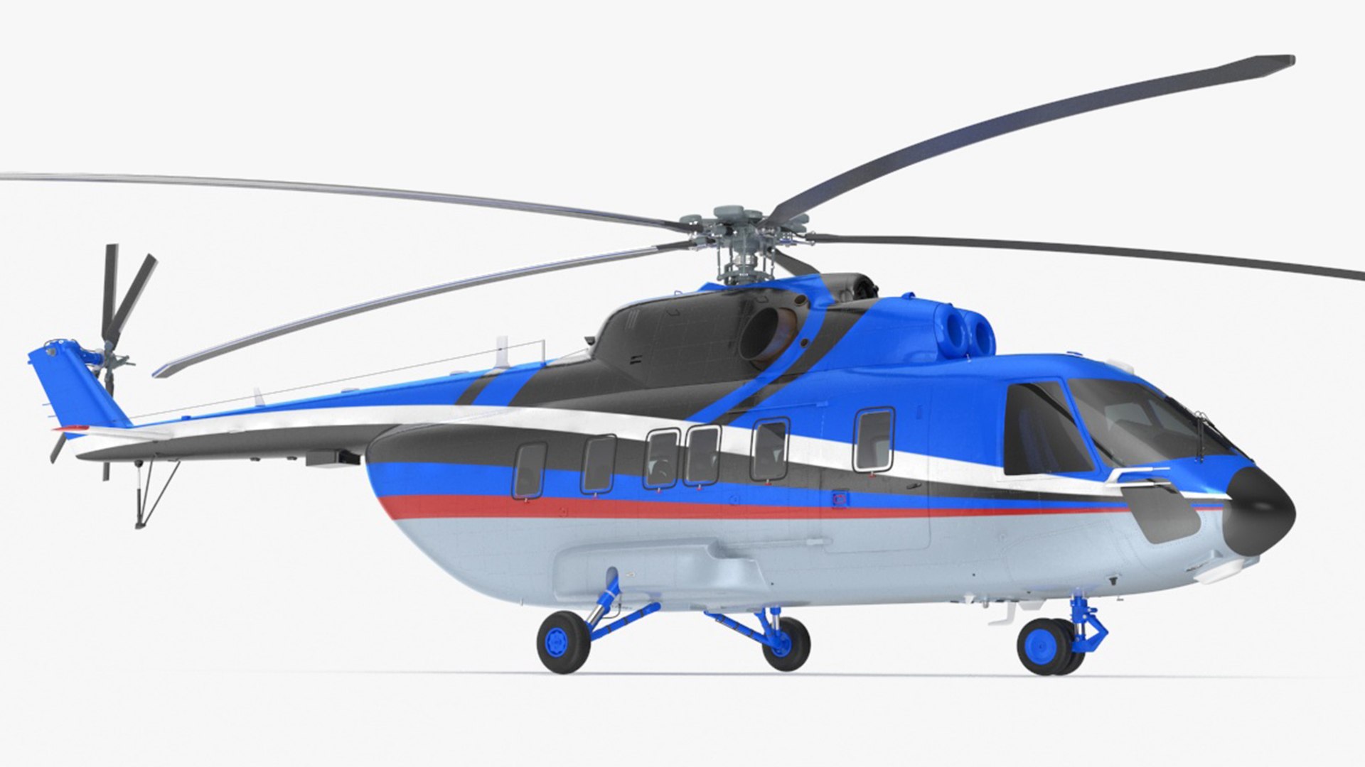 Interethnic Helicopter MI-171 A3 Blue 3D model preview