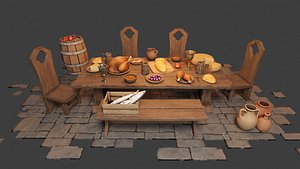 Medieval Props Laid Table - Pack