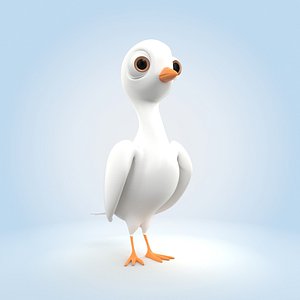 3D White Pigeon