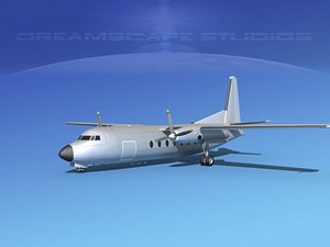 3d obj fairchild f-27 fokker