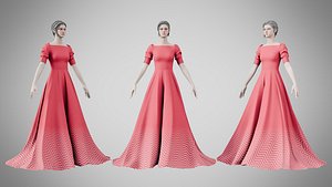 3D Dress 50 Cerise Red