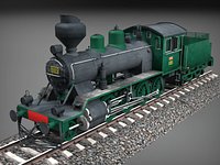 Finnish steam locomotive Tk3-1105 Low-poly 3D model