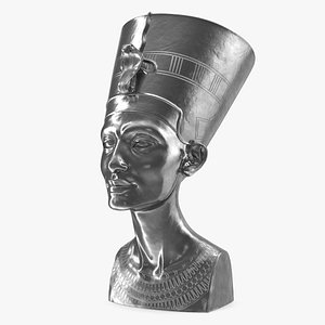 Silver Bust of Queen Nefertiti 3D model