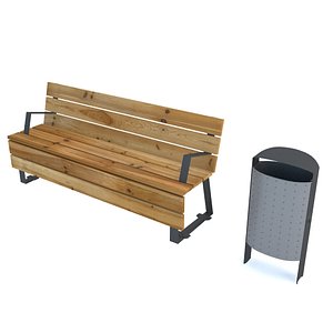park bench 3d model