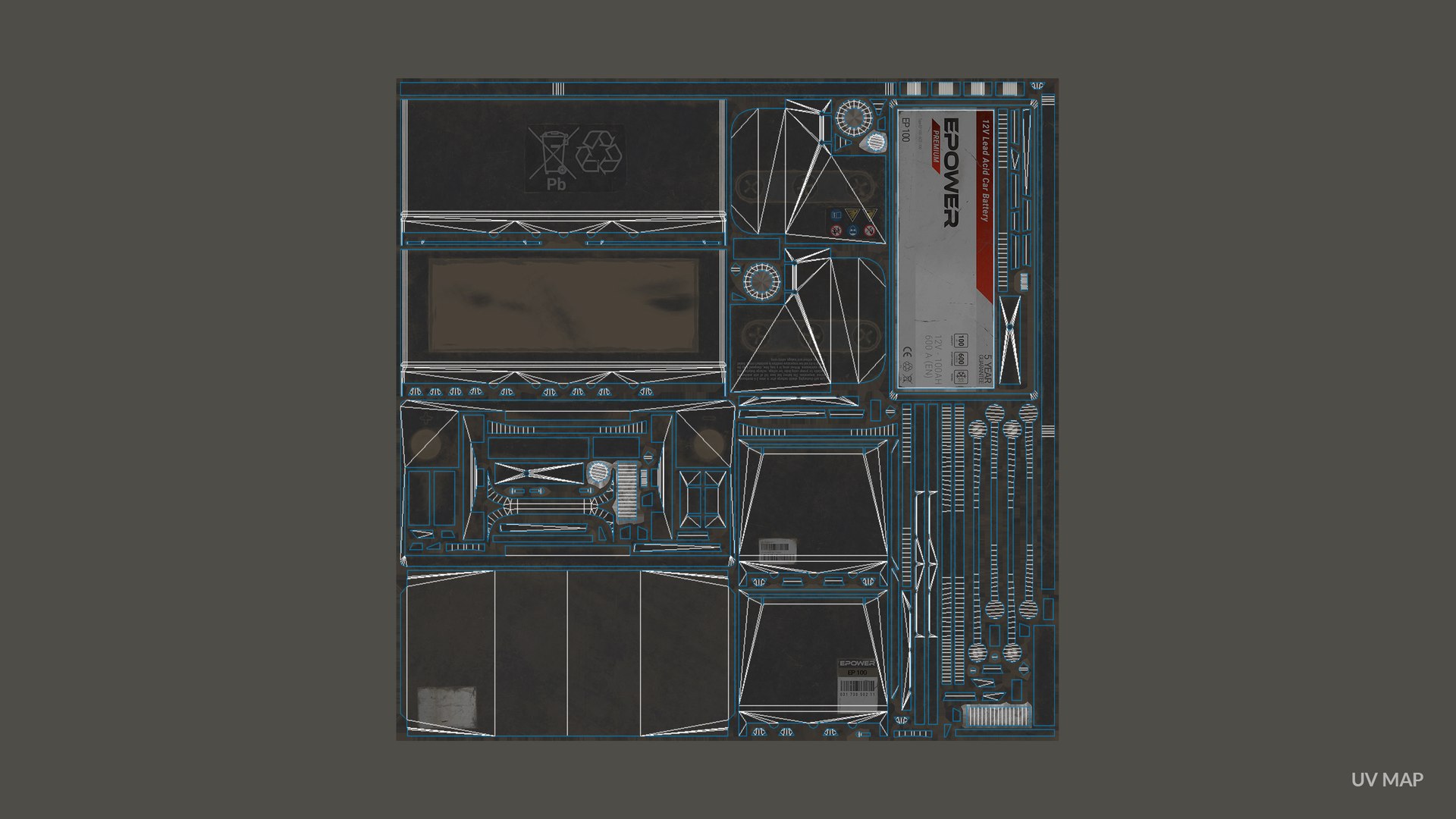 Car Battery 100 6CT 12 Volt - PBR Game Ready Low-poly 3D https://p.turbosquid.com/ts-thumb/qv/E8sOki/Ir/car_battery_100_6ct_uv/jpg/1736776664/1920x1080/fit_q87/b0e1e9779f93cab28e3dad2ac523696488a11fc5/car_battery_100_6ct_uv.jpg
