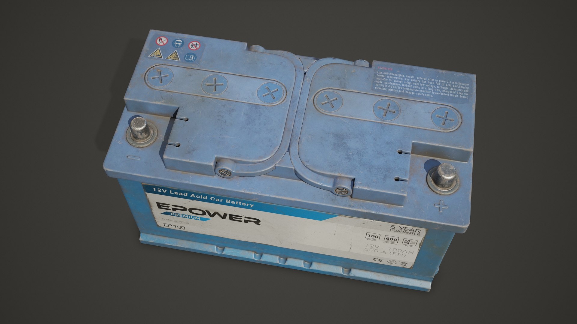 Car Battery 100 6CT 12 Volt - PBR Game Ready Low-poly 3D https://p.turbosquid.com/ts-thumb/qv/E8sOki/hJ/car_battery_100_6ct_14/jpg/1736776568/1920x1080/fit_q87/c8d4b72d67d12479792ee171be86d44879e2f965/car_battery_100_6ct_14.jpg