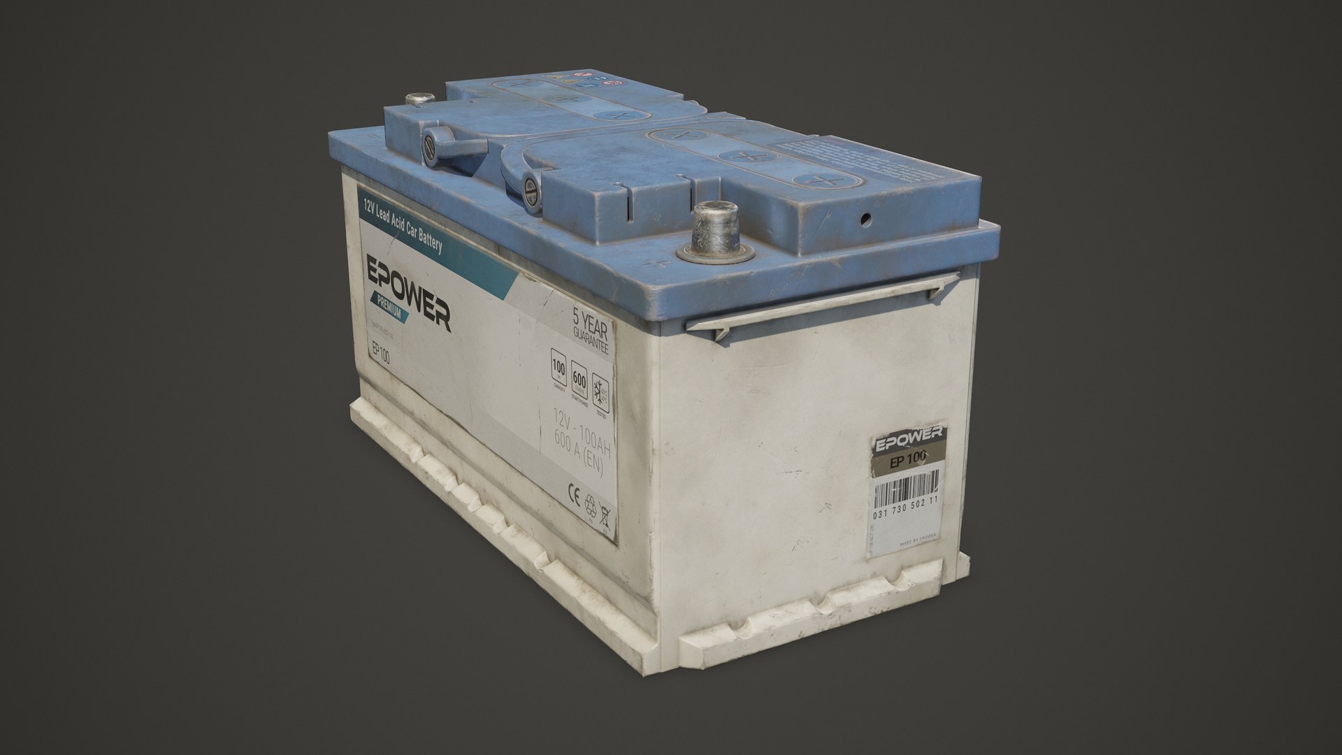 Car Battery 100 6CT 12 Volt - PBR Game Ready Low-poly 3D https://p.turbosquid.com/ts-thumb/qv/E8sOki/pt/car_battery_100_6ct_19/jpg/1736776597/1920x1080/fit_q87/6c05c3abbc911fb2b3509feda11af344a74cad3b/car_battery_100_6ct_19.jpg