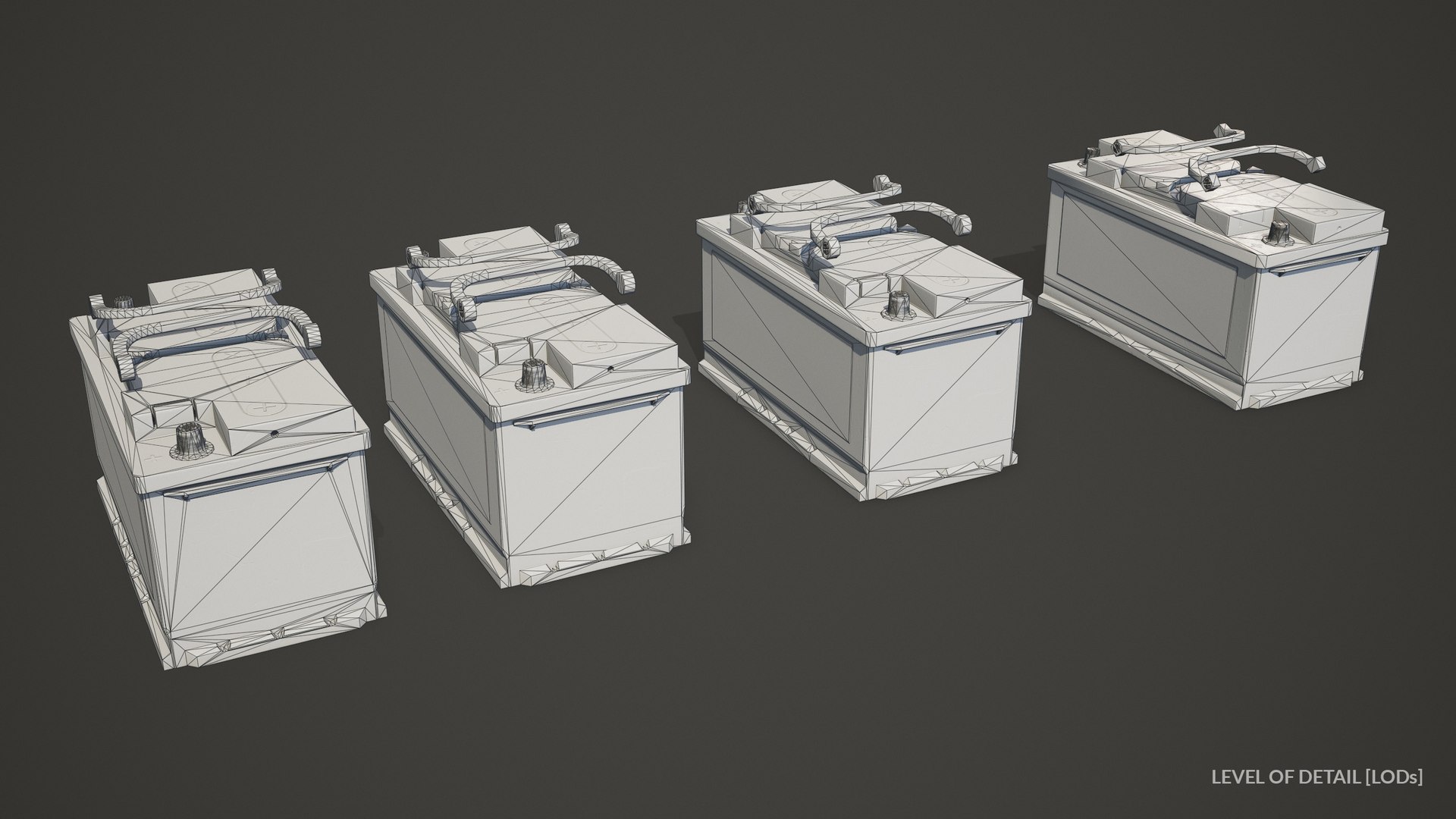 Car Battery 100 6CT 12 Volt - PBR Game Ready Low-poly 3D https://p.turbosquid.com/ts-thumb/qv/E8sOki/wv/car_battery_100_6ct_lods/jpg/1736776663/1920x1080/fit_q87/6d38a6e36fcc443781ab2ddd287c810ac39c272e/car_battery_100_6ct_lods.jpg