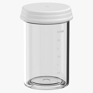 Pill Pod Vial 3 5dram 11ml Empty 3D model