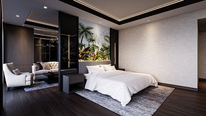 3D Hotel Bedroom Suite model