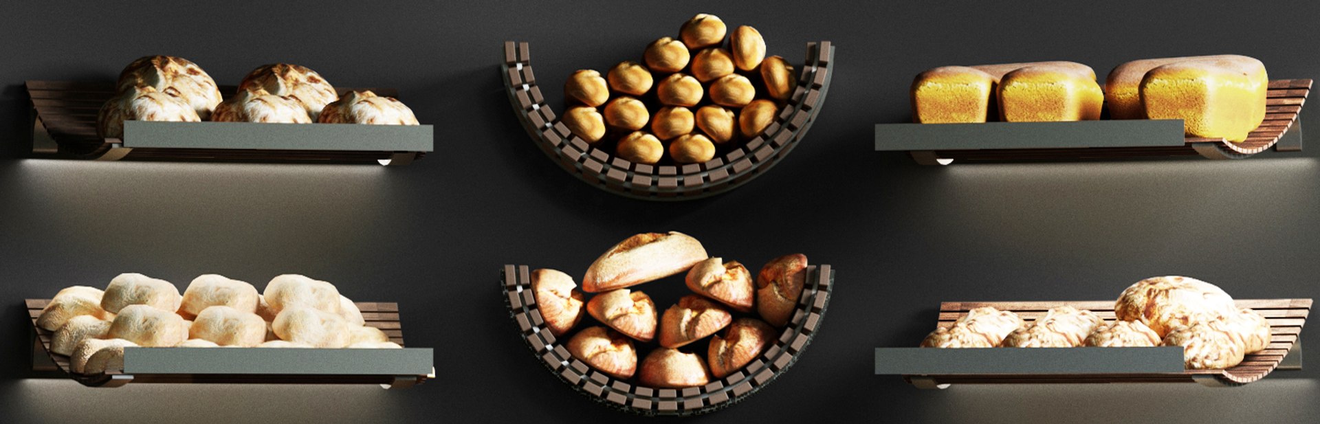 3D Bread Showcase Model - TurboSquid 1817976