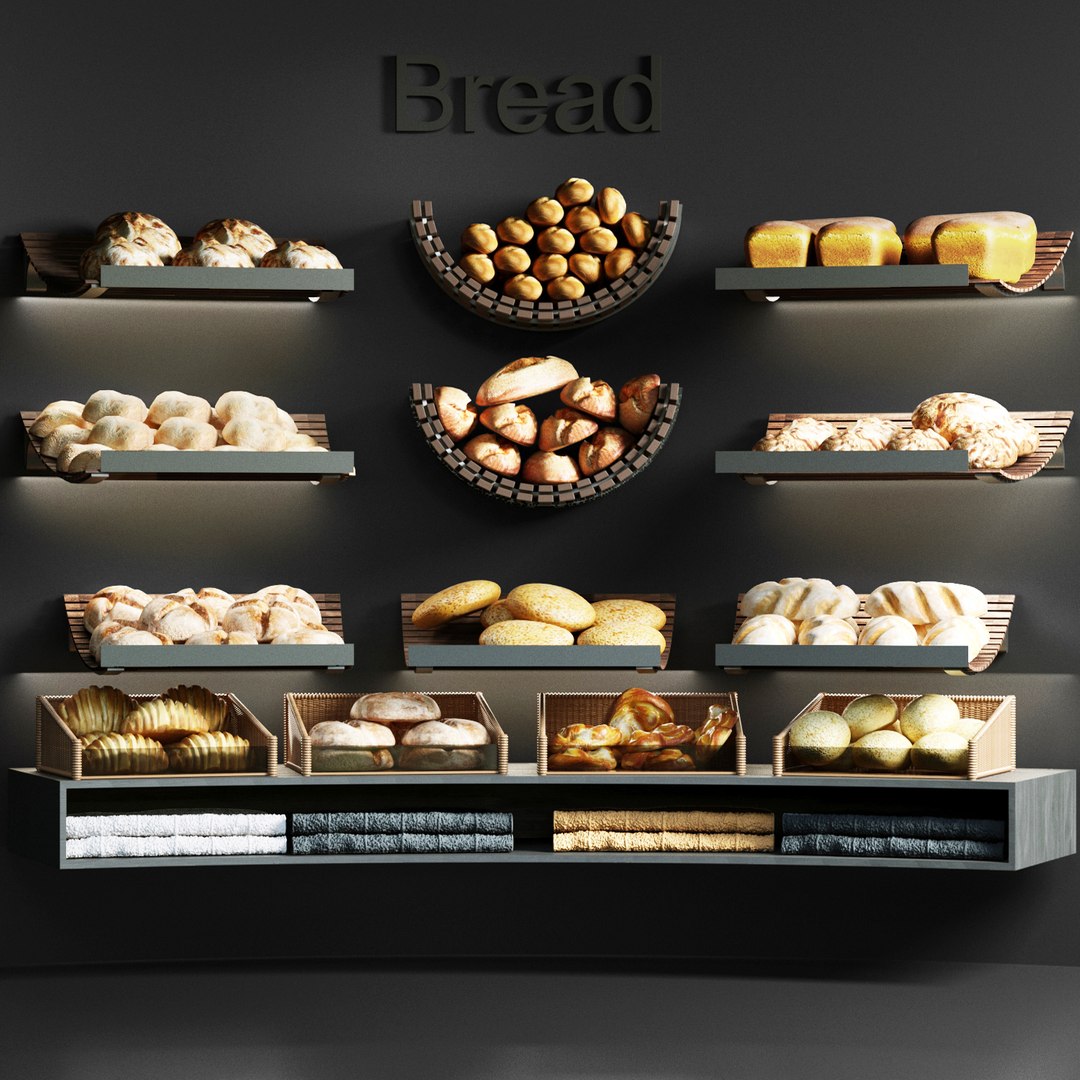 3D Bread Showcase Model - TurboSquid 1817976