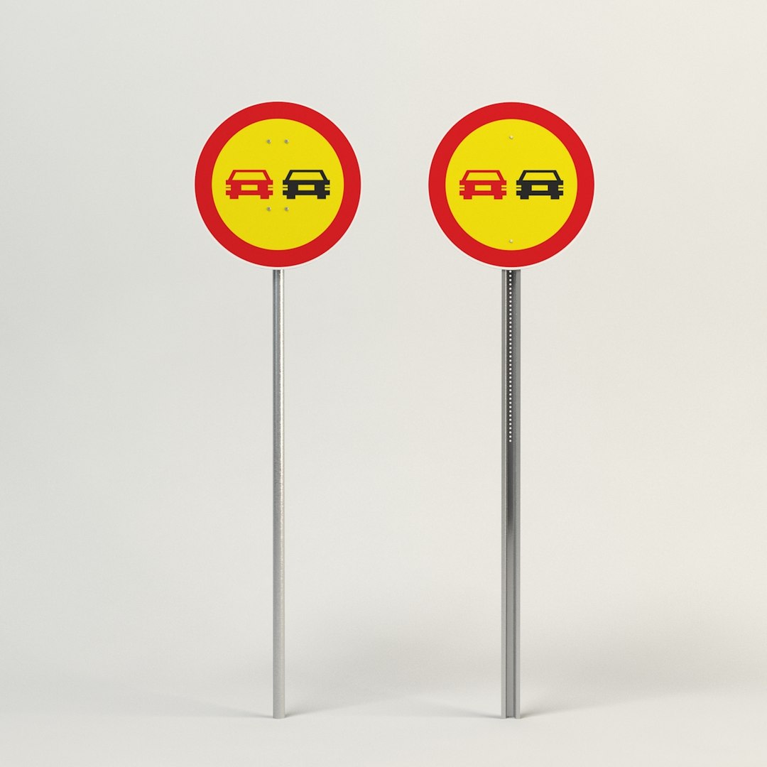 passing sign 3d model