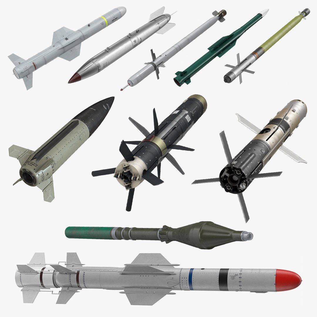 Millitary Missiles and Rockets 3D Models Collection 3D model preview