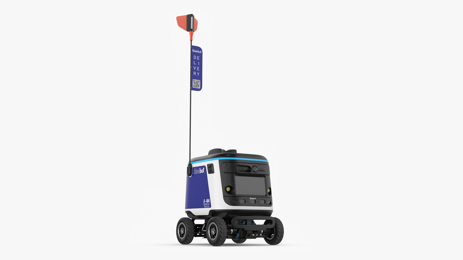 Powered Off Delivery Robot Kiwibot Blue 3D model preview