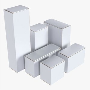 3D Paper boxes mockup set 01