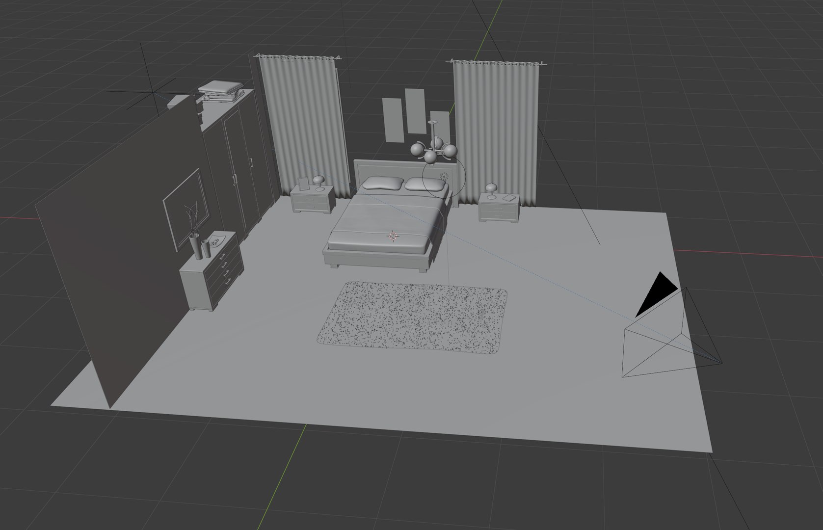 3D Basic Bedroom Setup - TurboSquid 1646709