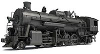 Steam Locomotive Train 3D Model