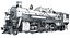 Steam Locomotive Train 3D Model