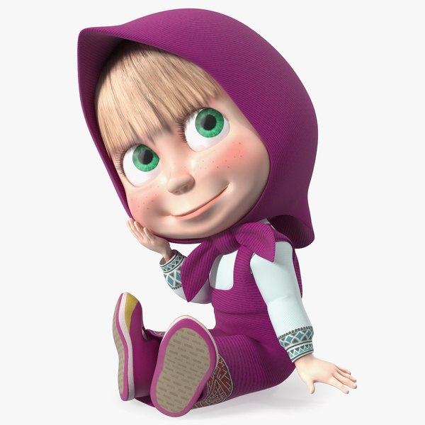 Masha from Masha and the Bear Sitting Pose 3D model