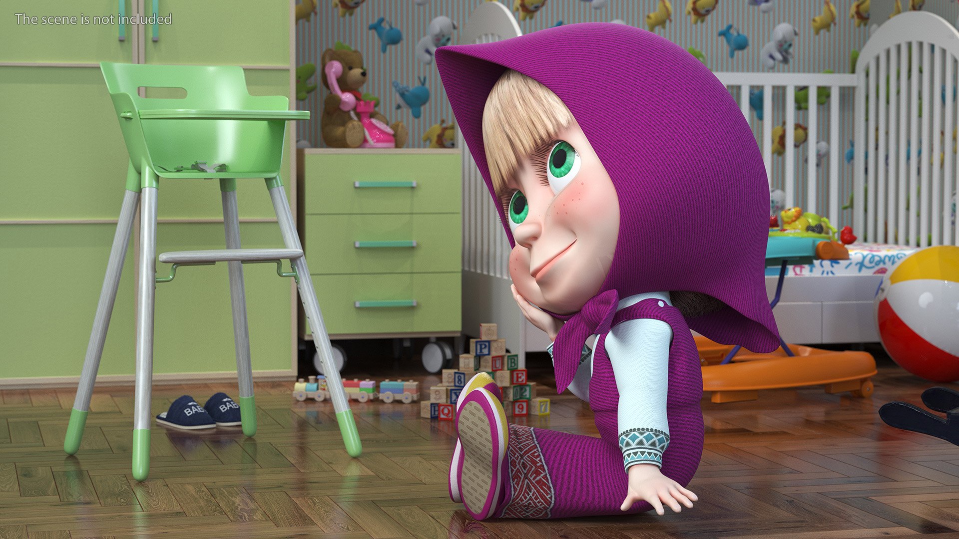Masha From Masha And The Bear Sitting Pose 3D Model - TurboSquid 2119159 - How Old Is Masha From Masha And The Bear 2021