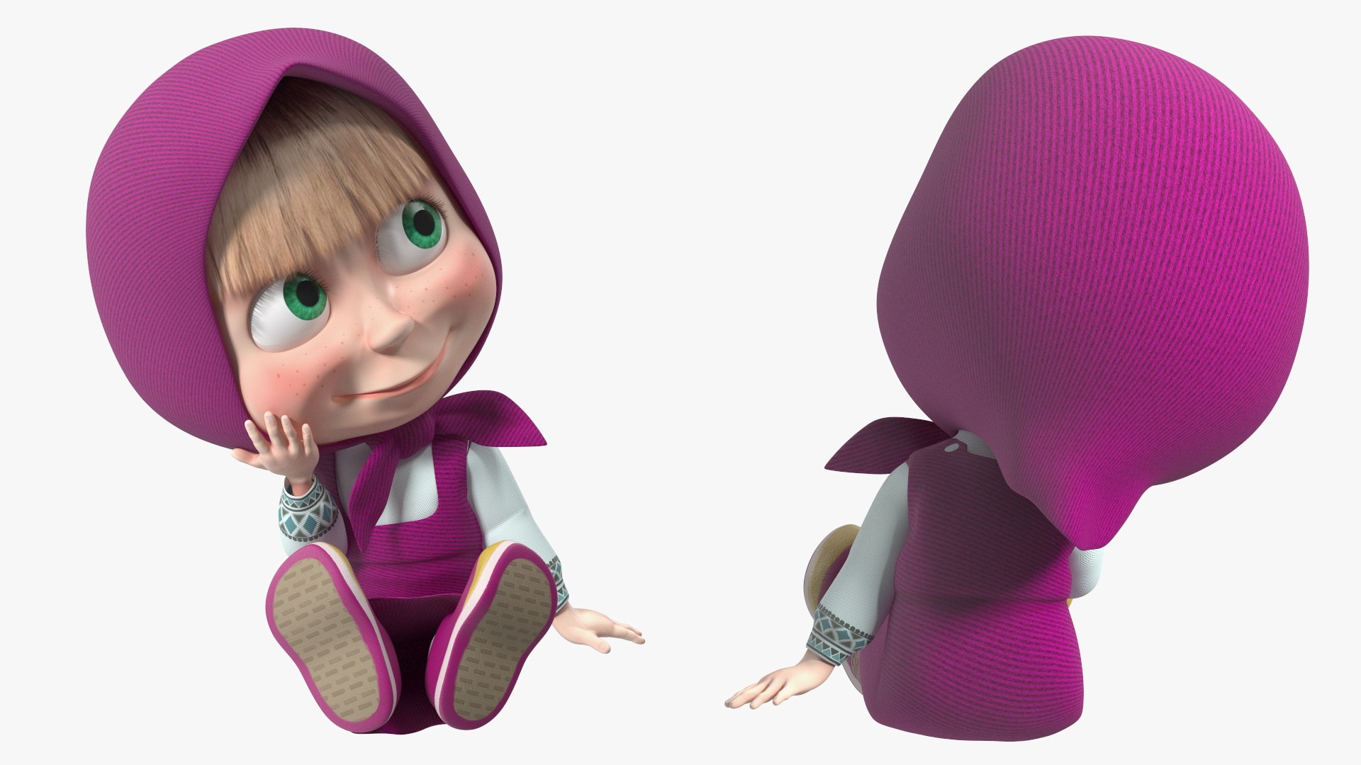 Masha From Masha And The Bear Sitting Pose 3D Model - TurboSquid 2119159 - How Old Is Masha From Masha And The Bear 2021