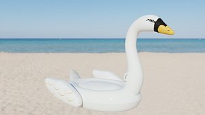 3D swan inflatable toy model