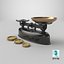 Balança de mesa vintage Prestige preta e bronze antiga