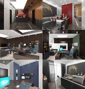 3D model office interior scene