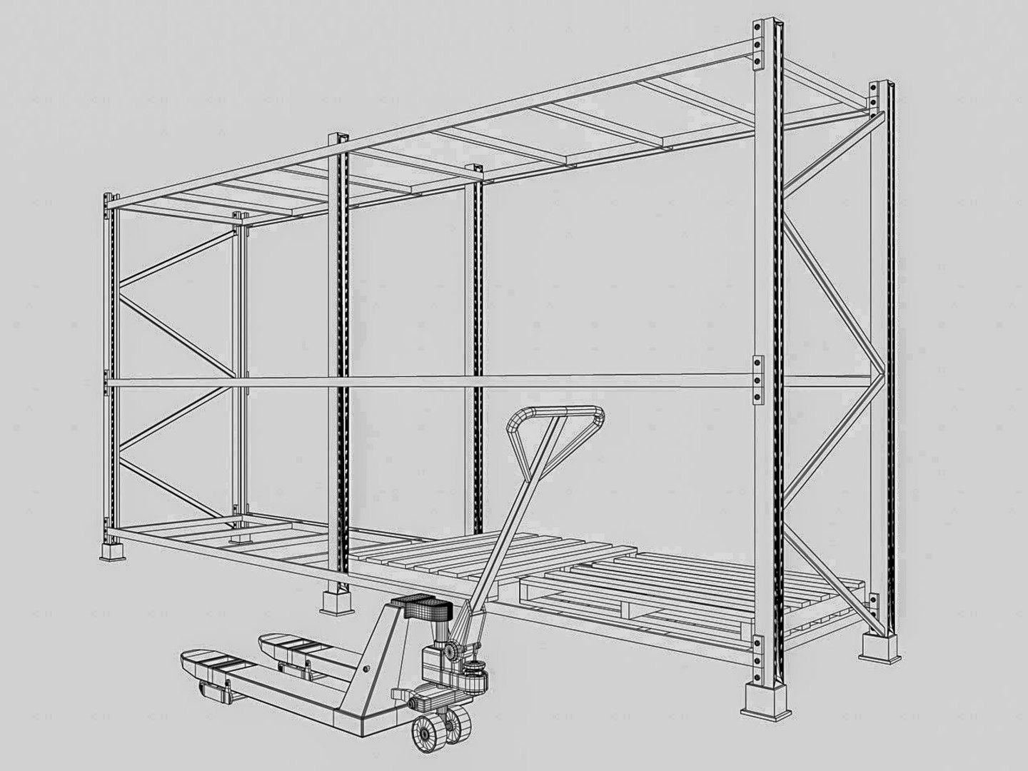3D Pallet Rack Model - TurboSquid 2291305