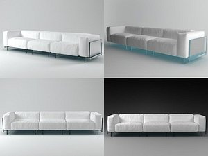 crystal threeseater sofa 3D