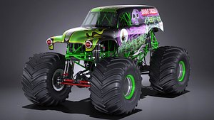 monster truck grave 3d model