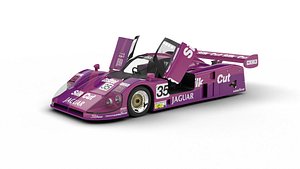 Jaguar XJR-9LM Le Mans Silk Cut Racing 1988 HQ 3d model 3D