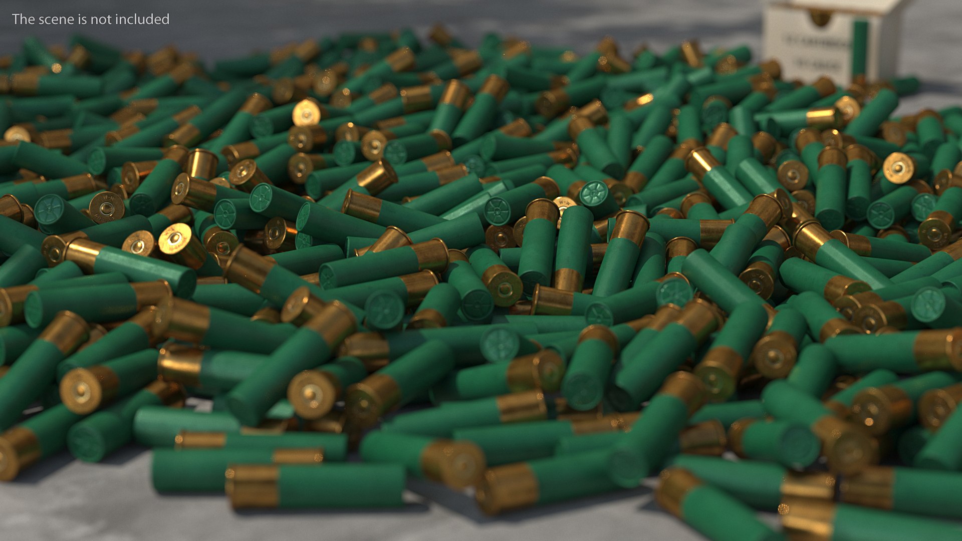 Box of 10 Gauge Shotgun Shells 3D model preview