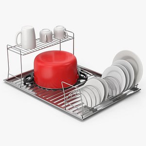 3D Red Dish Drainer - TurboSquid 2026186