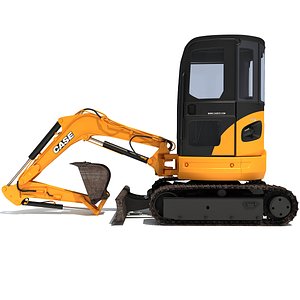 mini case excavator 3d model