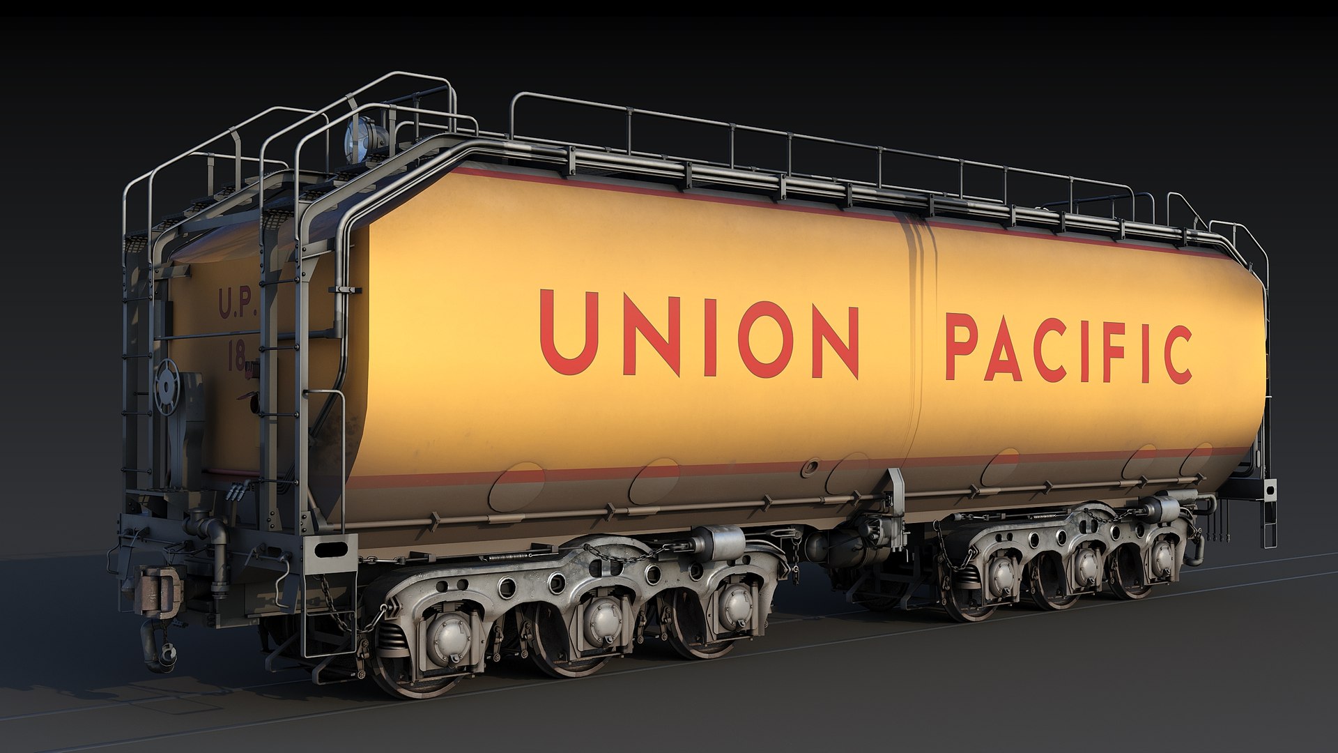 Union Pacific Auxiliary Tender 3D Model - TurboSquid 2221024