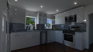 3d minimal modern kitchen