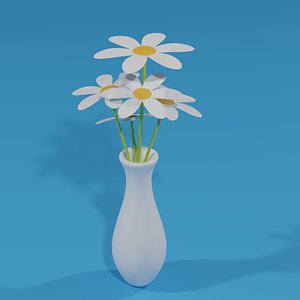 3D Flowers and Vase model