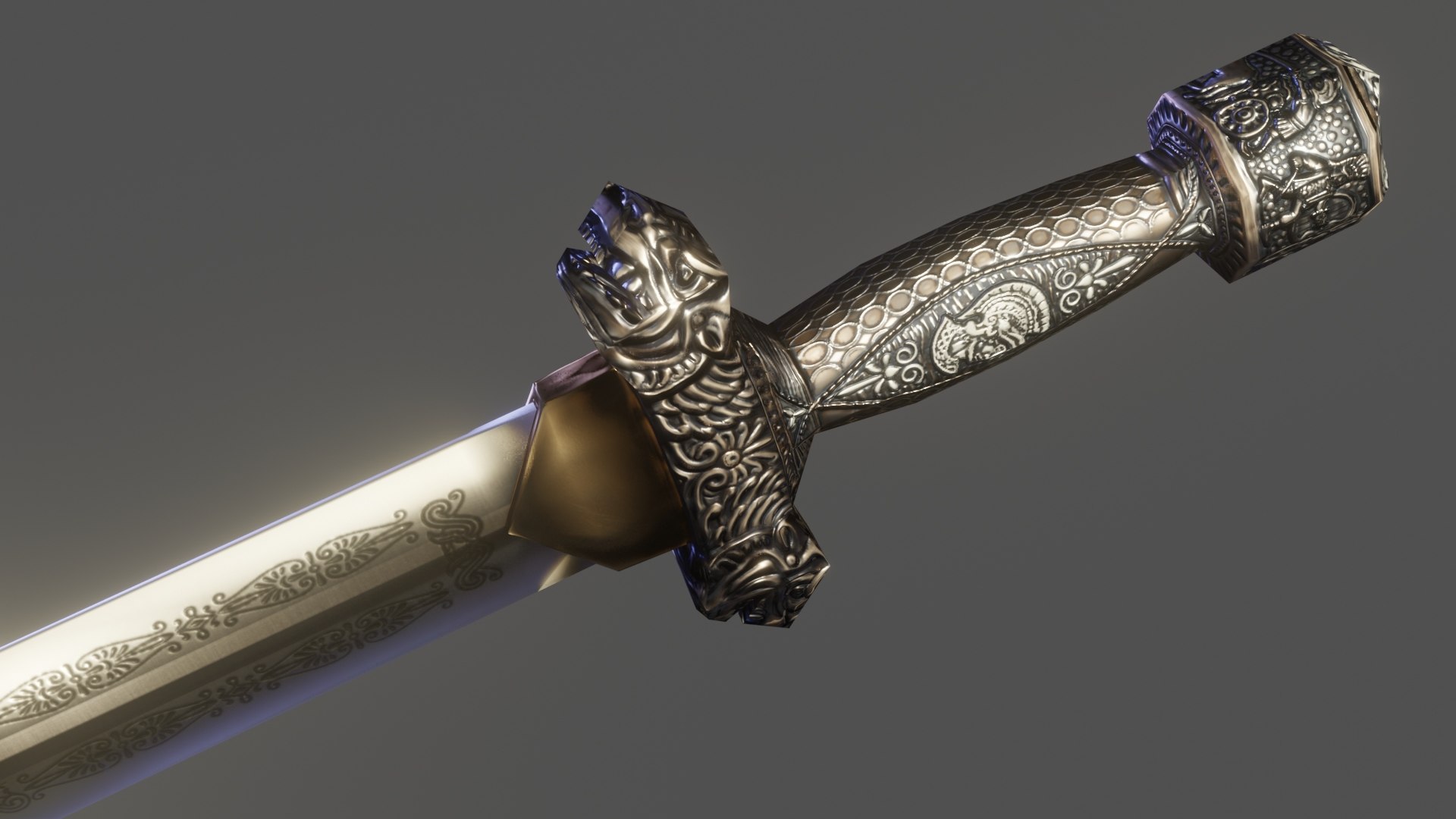 3D Low-poly Spatha Alexander Great Model - TurboSquid 1709435
