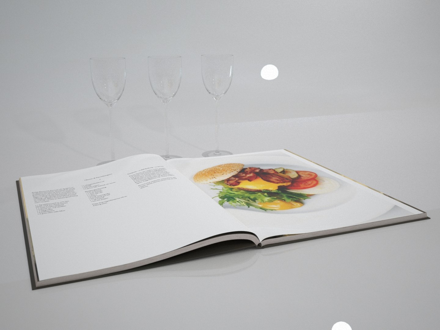 3d Model Open Book Glass