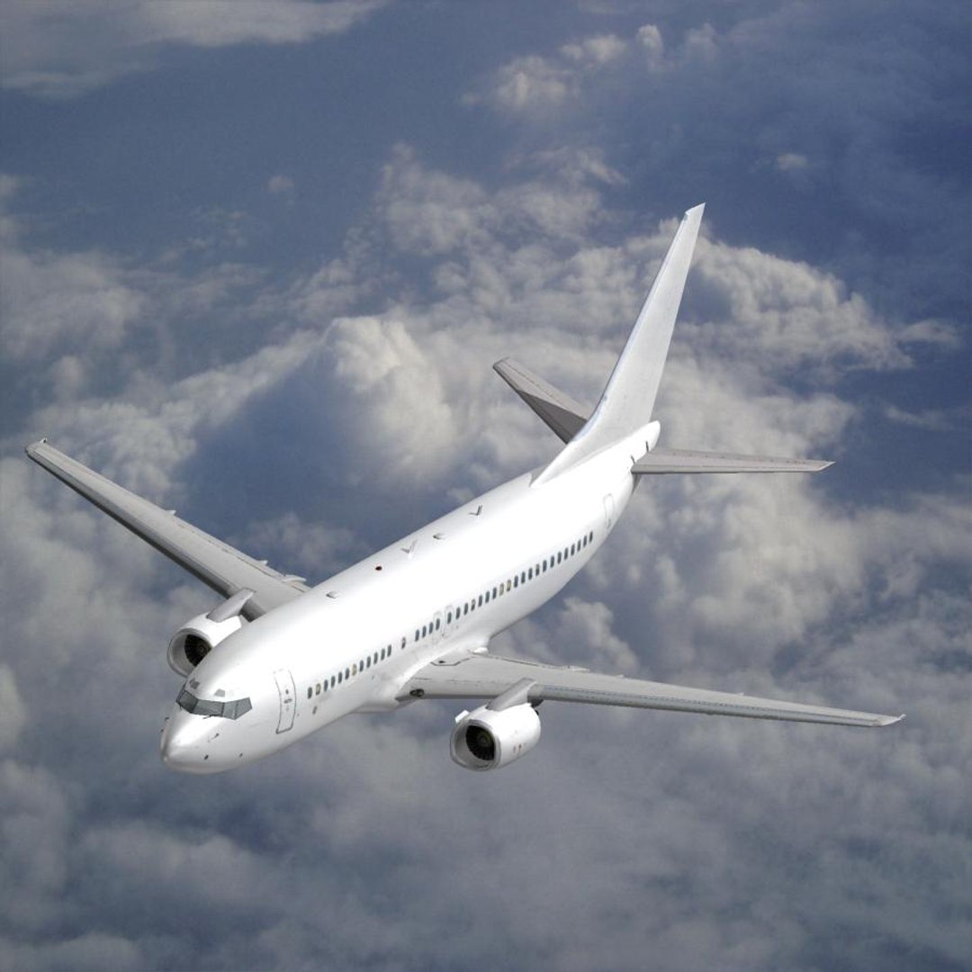 B737-400 Generic White 3d Model